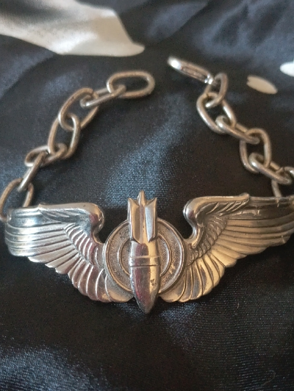 Men's Silver Winged Bomber Bracelet - Original Military